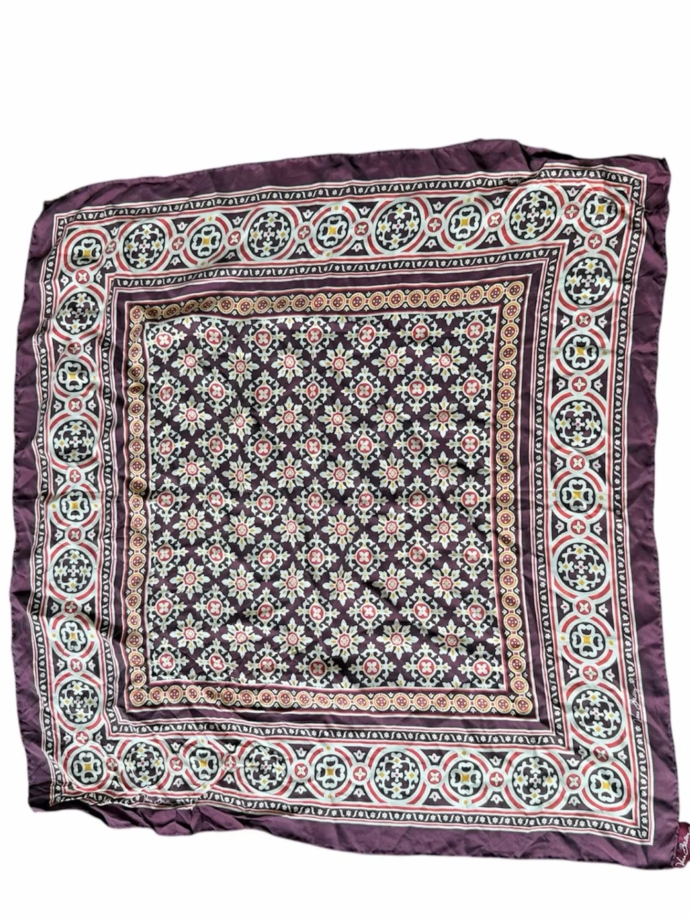 Vera Bradley 100% Silk Medallion Printed Square Scarf